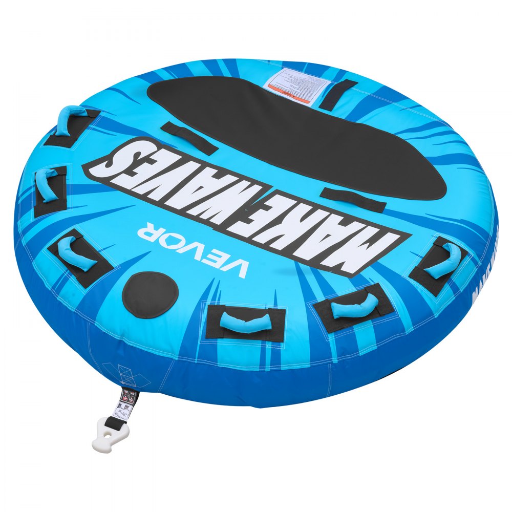VEVOR Towable Tubes for Boating, 3-Rider Inflatable Boat Tubes and Towables, 510lbs Capacity Water Sport Tube for Boat to Pull - with Anti-Slip Pad, Full Nylon Cover, Padded Handles & Safety Valve