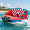 VEVOR Towable Tubes for Boating, 2-Rider Inflatable Towable Tube for Boat to Pull, 340 lbs Capacity Water Sports Boating Tubes - with Full Nylon Cover, Dual Tow Points, Safety Valve & Padded Handles