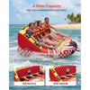 VEVOR Towable Tubes for Boating, 4-Rider Inflatable Towable Tube for Boat to Pull, 680 lbs Capacity Water Sports Boating Tubes - with Full Nylon Cover, Dual Tow Points, Safety Valve & Padded Handles
