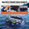 VEVOR Towable Tube for Boating, 340 lbs, 1-2 Riders Inflatable Boat Tubes and Towables, 51.8" Round Water Sport Towable Tube for Boat to Pull, Full Nylon Cover, EVA Grab Handles and Speed Safety Valve