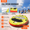 VEVOR Towable Tube for Boating, 1-3 Riders Inflatable Boat Tubes and Towables, 510 lbs, 63" Round Water Sport Towable Tubes for Boats to Pull, Full Nylon Cover, EVA Grab Handles and Speed Safety Valve