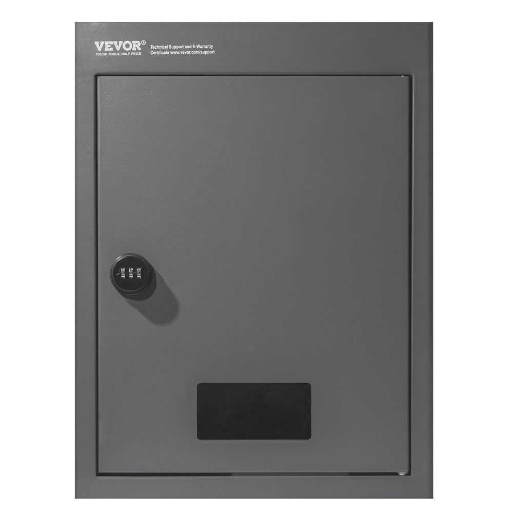 VEVOR Through The Wall Drop Box, Heavy Duty Steel Through The Wall Mailbox with 2.8-7.9" 13" Combination Lock, 12.5x6.3x16.9 Mail Drop Box, Dark Gray