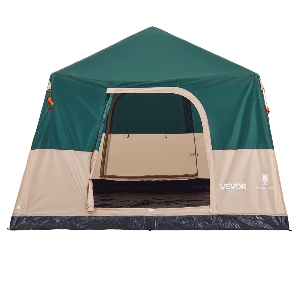 VEVOR Camping Tent, 6 Person Inflatable Cabin Tent with Rechargeable Pump, TPU Air Tube & 4 Large Mesh Windows, Portable Easy Setup Waterproof with Carry Bag for Family Outdoor Camping & Hiking, Green