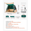 VEVOR Camping Tent, 4 Person Inflatable Cabin Tent with Rechargeable Pump, TPU Air Tube & 5 Large Mesh Windows, Portable Easy Setup Waterproof with Carry Bag for Family Outdoor Camping & Hiking, Green