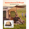 VEVOR Camping Tent, 4 Person Inflatable Cabin Tent with Rechargeable Pump, TPU Air Tube & 5 Large Mesh Windows, Portable Easy Setup Waterproof with Carry Bag for Family Outdoor Camping & Hiking, Beige