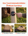 VEVOR Camping Tent, 4 Person Inflatable Cabin Tent with Rechargeable Pump, TPU Air Tube & 5 Large Mesh Windows, Portable Easy Setup Waterproof with Carry Bag for Family Outdoor Camping & Hiking, Beige