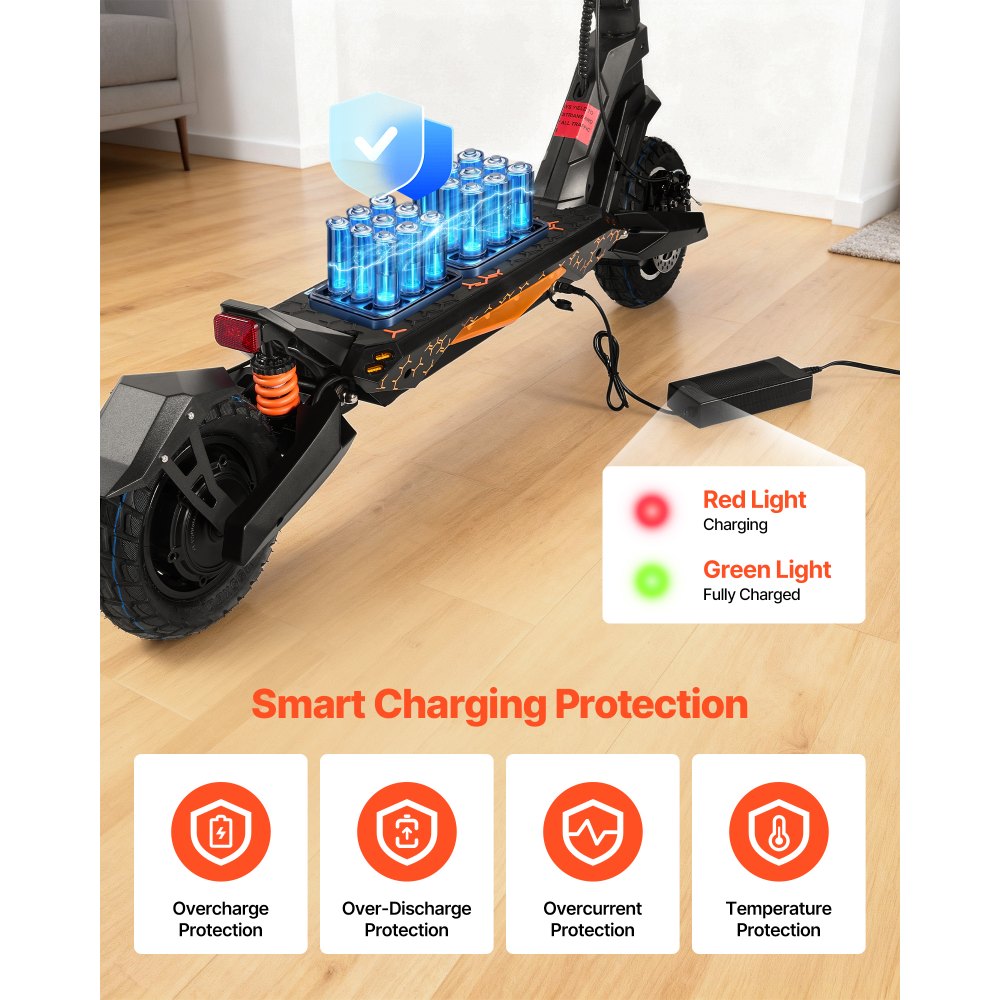 VEVOR Electric Scooter, 500W Motor, 10-Inch Tires, 24 MPH Top Speed, 25 Miles Range, Folding E-Scooter for Adults with Dual Braking, Dual Suspension & App, Max Load 330 lbs, Foldable for Commuting