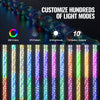 VEVOR 2 PCS 5 FT Whip Light, APP & RF Remote Control Led Whip Light, Waterproof 360° Spiral RGB Chasing Lighted Whips with 4 Flags, for UTVs, ATVs, Motorcycles, RZR, Can-am, Trucks, Off-road, Go-karts