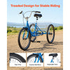 VEVOR Adult Tricycle 24 inch Trike for Adult 3 Wheel Cruiser Bike, with Cargo Basket, Adjustable Seat, and Double-Wall Wheel Rims, Carbon Steel Shopping Picnic Tricycles for Women, Men, Seniors