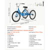 VEVOR Adult Tricycle 24 inch Trike for Adult 3 Wheel Cruiser Bike, with Cargo Basket, Adjustable Seat, and Double-Wall Wheel Rims, Carbon Steel Shopping Picnic Tricycles for Women, Men, Seniors