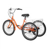 VEVOR Adult Tricycle 24 inch 7 Speed Trikes for Adult 3 Wheel Cruiser Bike, w/ Cargo Basket, Adjustable Seat, and Double-Wall Wheel Rims, Carbon Steel Shopping Tricycles for Women, Men, Senior (Red)
