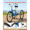 VEVOR Adult Tricycle 26 inch 7 Speed Trikes for Adult 3 Wheel Cruiser Bike, w/ Cargo Basket, Adjustable Seat, and Double-Wall Wheel Rims, Carbon Steel Shopping Tricycles for Women, Men, Senior (Blue)