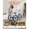 VEVOR Adult Tricycle 26 inch 7 Speed Trikes for Adult 3 Wheel Cruiser Bike, w/ Cargo Basket, Adjustable Seat, and Double-Wall Wheel Rims, Carbon Steel Shopping Tricycles for Women, Men, Senior (Blue)