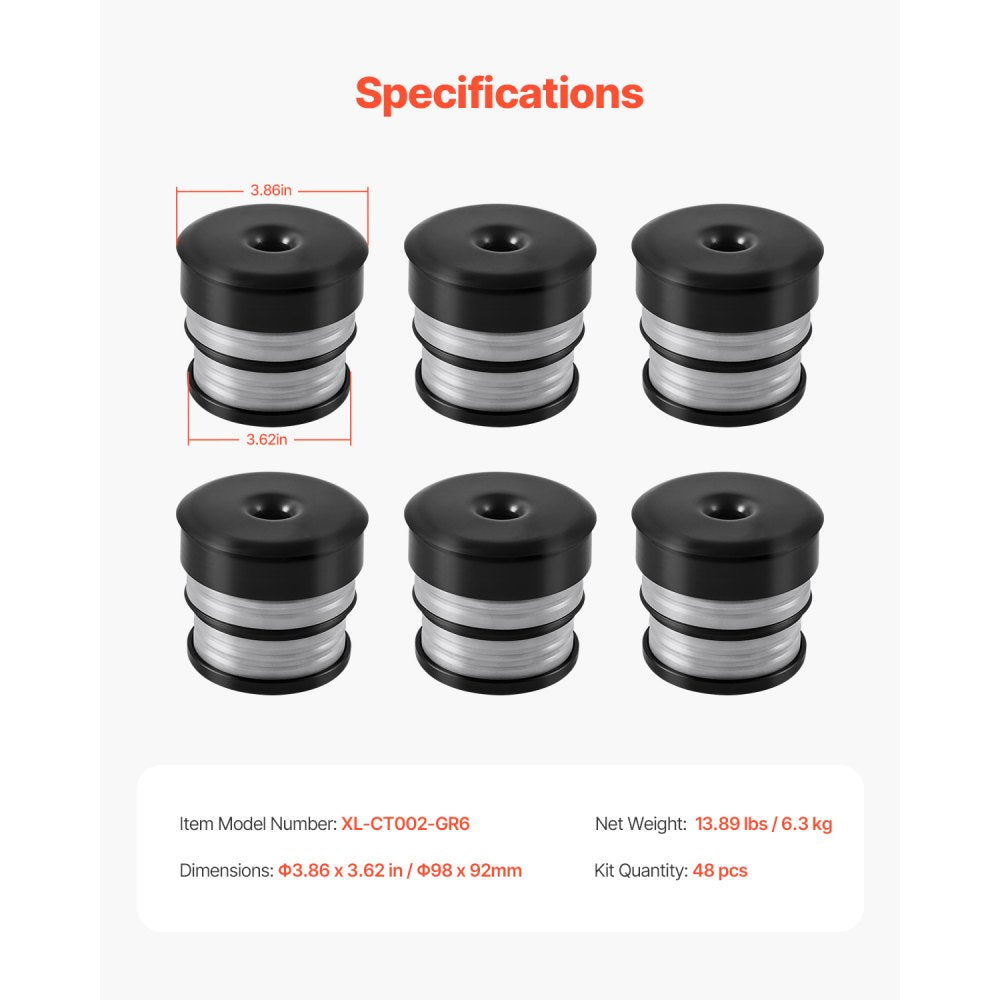 VEVOR Body Mount Bushing Kit, Compatible with 2008-2016 F250 F350 Super Duty, 48 PCS Silicone Body Mount Kit, Quick Replacement, Durable Components for Improving Bumpy Driving Performance, Gray