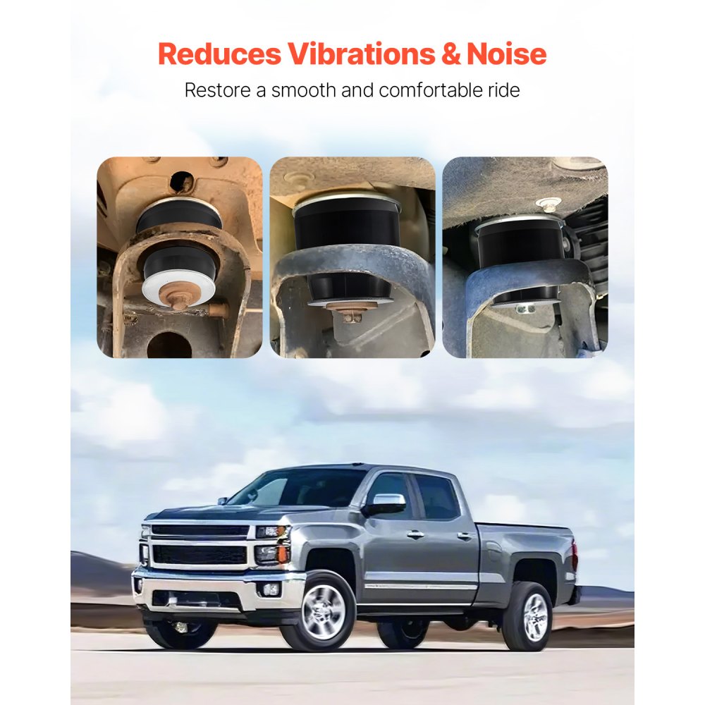 VEVOR Body Mount Bushing Kit, Compatible with 1999-2014 Chevy Silverado & Sierra 1500/2500, 24 PCS Polyurethane Body Mount Kit, Durable Components for Improving Bumpy Driving Performance, Black