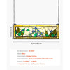 VEVOR Stained Glass Window Panel, 35.2" x 13.1" Tiffany Style Hanging Transom Window Panel with Chain, Large Horizontal Rectangle Stain Glass, Vintage Traditional Art Handcrafts for Kitchen Home Decor