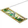 VEVOR Stained Glass Window Panel, 35.2" x 13.1" Tiffany Style Hanging Transom Window Panel with Chain, Large Horizontal Rectangle Stain Glass, Vintage Traditional Art Handcrafts for Kitchen Home Decor