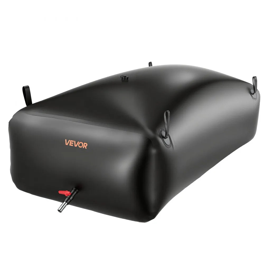 VEVOR Water Storage Bladder, 264.2 Gal Collapsible Water Storage Bag, Wear-Resistant 1000D PVC Soft Waters Bag, Leakproof Camping Tank Containers for Garden Irrigation RV Emergency Use, Black