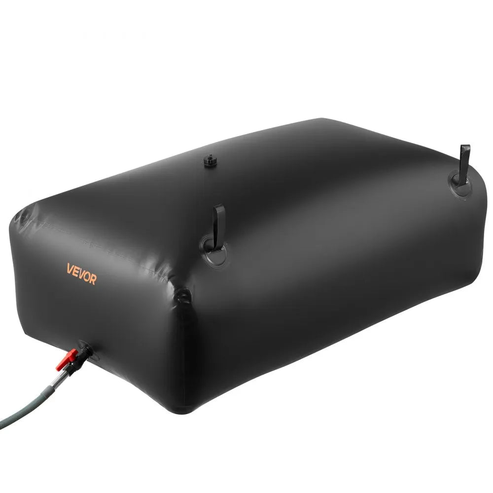 VEVOR Water Storage Bladder, 264.2 Gal Collapsible Water Storage Bag, Wear-Resistant 1000D PVC Soft Waters Bag, Leakproof Camping Tank Containers for Garden Irrigation RV Emergency Use, Black