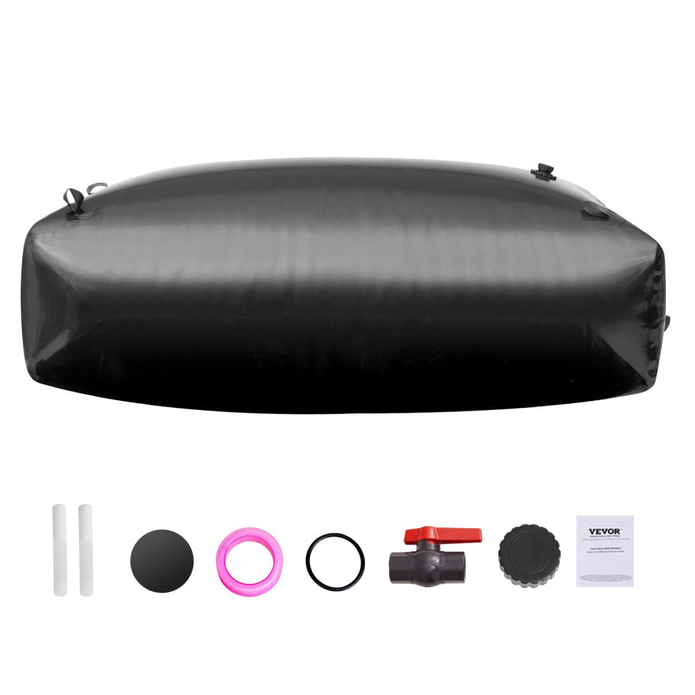 VEVOR 1000L/264 Gallon Water Storage Bladder, RV Water Tank, 1000D PVC Collapsible Water Storage Containers, Large Capacity Soft Water Bag, Portable Water Bladder, Fire Prevention, Camping, Emergency