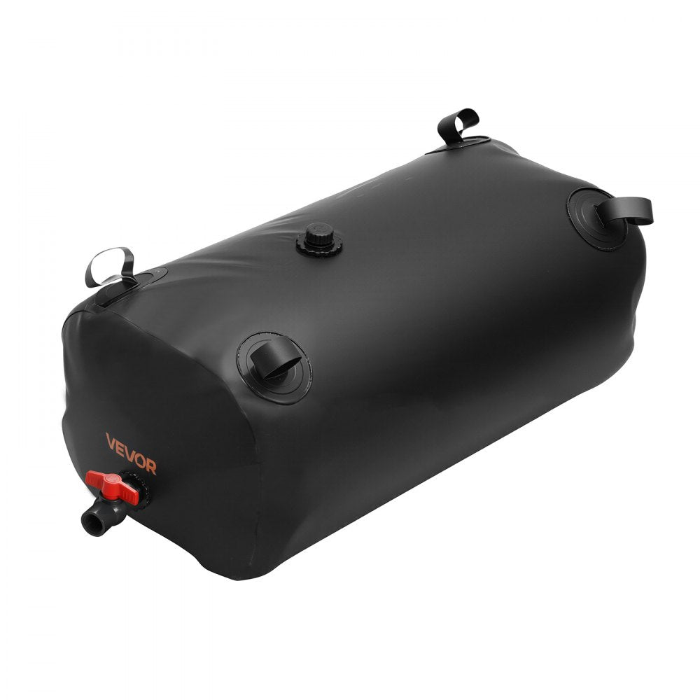 VEVOR Water Storage Bladder, 29.85 Gallon (113L) Water Storage Container Tank, 1000D PVC Thickened Soft Bag Bladder, Collapsible Portable for Garden Irrigation, Camping, RVs, Emergency Use - Black
