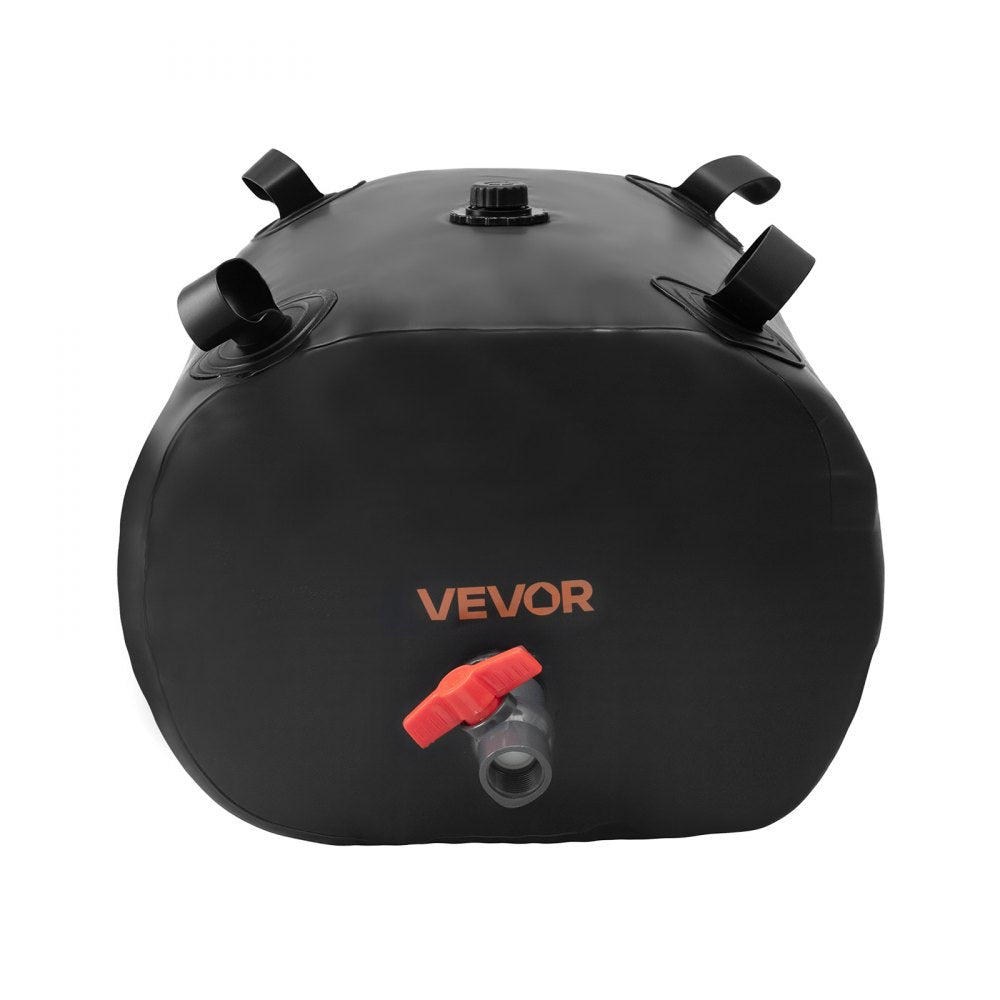 VEVOR Water Storage Bladder, 29.85 Gallon (113L) Water Storage Container Tank, 1000D PVC Thickened Soft Bag Bladder, Collapsible Portable for Garden Irrigation, Camping, RVs, Emergency Use - Black