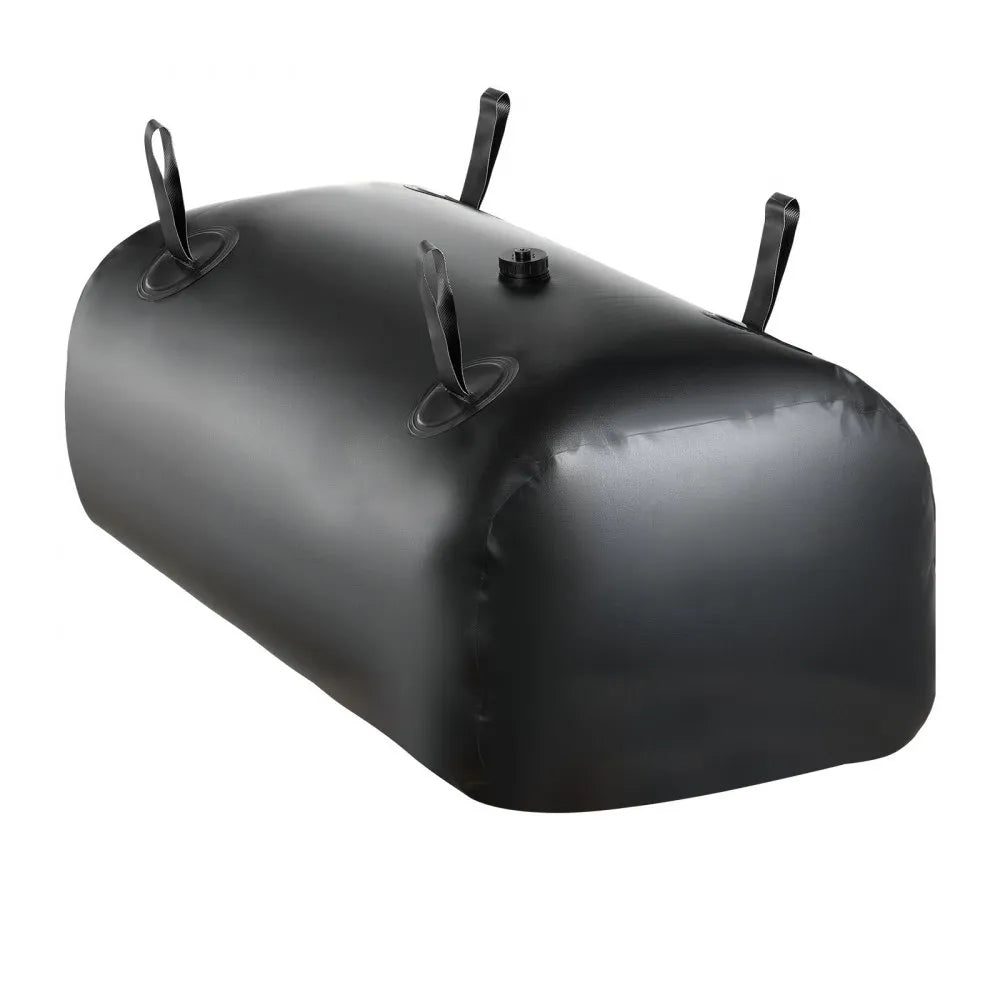 VEVOR Water Storage Bladder, 30 Gal Collapsible Water Storage Bag, Wear-Resistant 1000D PVC Soft Waters Bag, Leakproof Camping Tank Containers for Garden Irrigation RV Emergency Use, Black