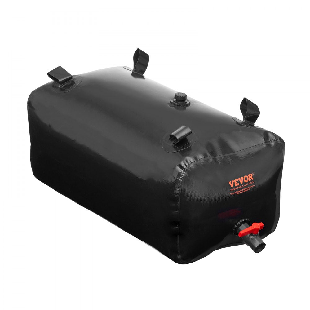VEVOR 113 L/29.85 Gal Water Storage Bladder, Portable RV Water Tank, 1000D PVC Collapsible Water Storage Containers, Soft Water Bag, Water Bladder, Fire Prevention, Camping, Emergency Water Use, Black
