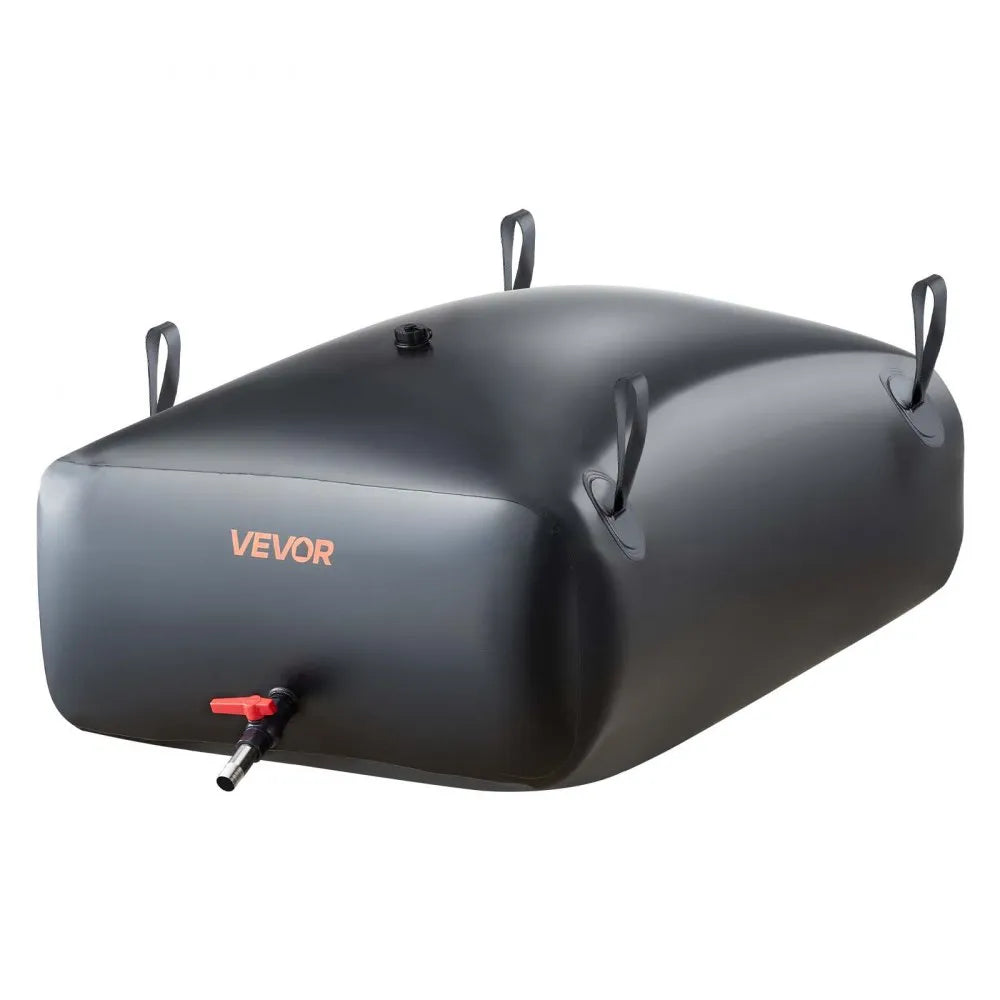 VEVOR Water Storage Bladder, 87.2 Gal Collapsible Water Storage Bag, Wear-Resistant 1000D PVC Soft Waters Bag, Leakproof Camping Tank Containers for Garden Irrigation RV Emergency Use, Black