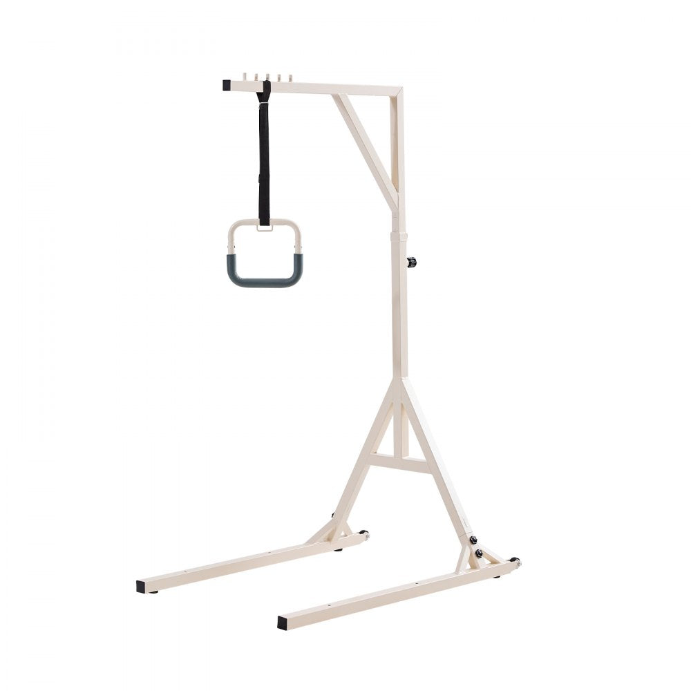 VEVOR Trapeze Bar for Bed Mobility, Height-Adjustable Bed Trapeze with 2 Casters, 350LBS Weight Capacity Heavy Duty Pull Up Trapeze Bar with Floor Stand for Elderly, Disabled, Bedridden Patients