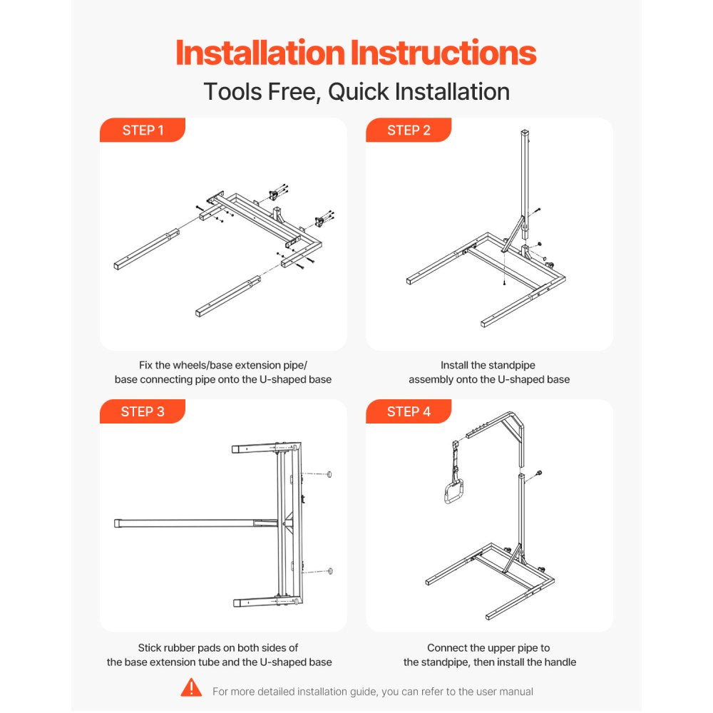 VEVOR Trapeze Bar for Bed Mobility, Height-Adjustable Free Standing Trapeze Bar with 2 Wheels, 300LBS Capacity Bed Pull Up Assist for Elderly Disabled, Ideal for Hospital, Nursing Home & Home Care