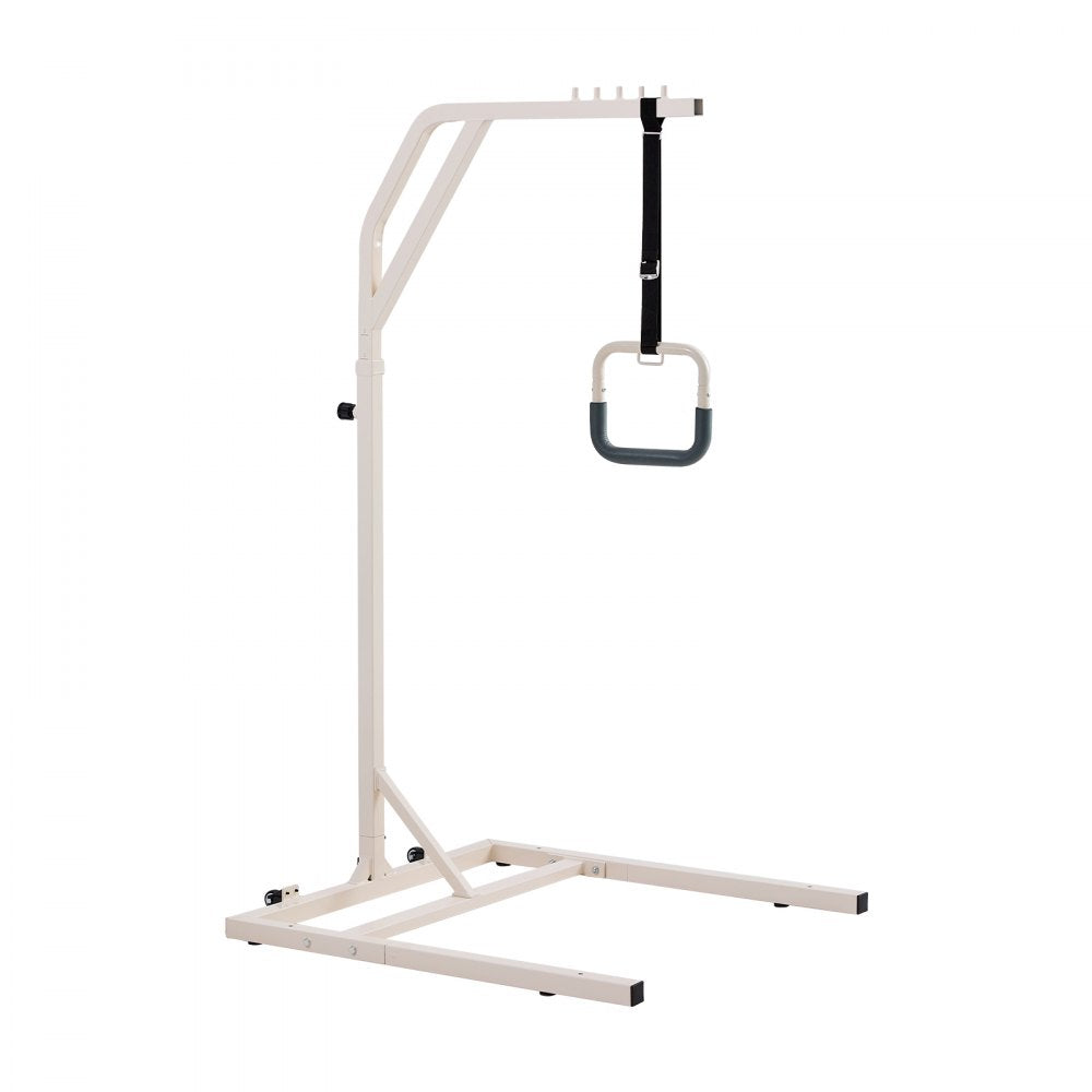 VEVOR Trapeze Bar for Bed Mobility, Height-Adjustable Free Standing Trapeze Bar with 2 Wheels, 300LBS Capacity Bed Pull Up Assist for Elderly Disabled, Ideal for Hospital, Nursing Home & Home Care