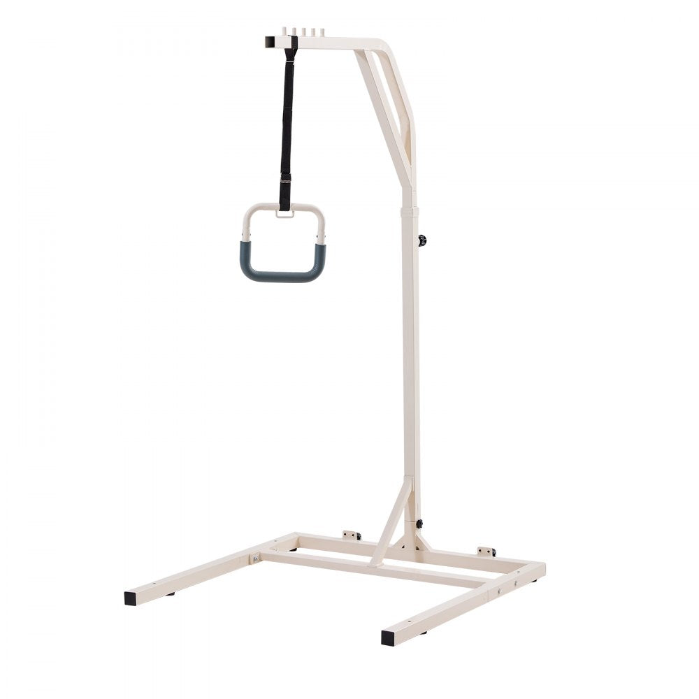 VEVOR Trapeze Bar for Bed Mobility, Height-Adjustable Free Standing Trapeze Bar with 2 Wheels, 300LBS Capacity Bed Pull Up Assist for Elderly Disabled, Ideal for Hospital, Nursing Home & Home Care