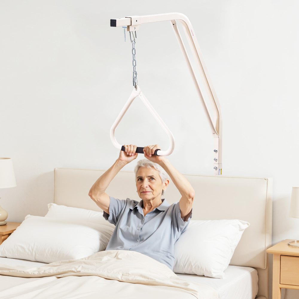 VEVOR Trapeze Bar for Bed Mobility, Medical Bed Trapeze with Clamps & Metal Chain, 250LBS Weight Capacity Bed Pull Up Assist for Elderly & Disabled, Ideal for Home Care, Hospitals, Nursing Homes