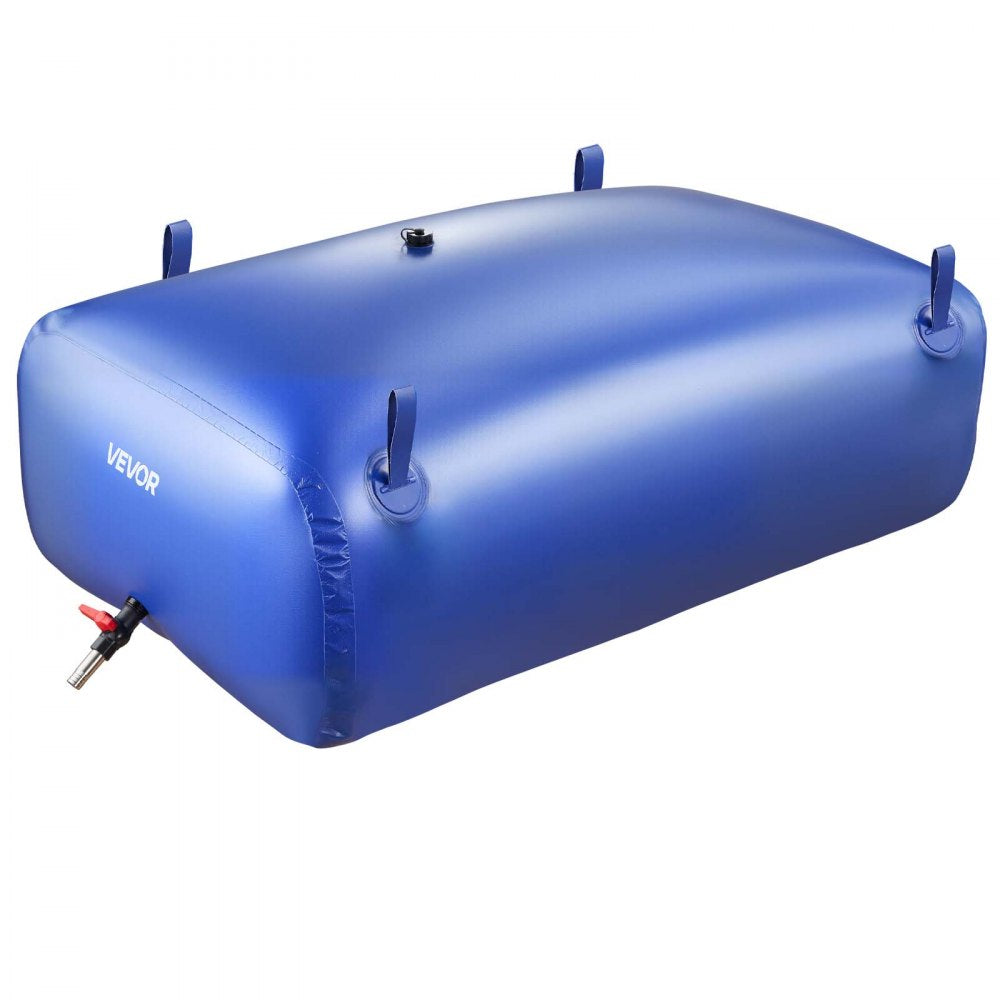 VEVOR Water Storage Bladder, 142.7 Gal Collapsible Water Storage Bag, Wear-Resistant 1000D PVC Soft Waters Bag, Leakproof Camping Tank Containers for Garden Irrigation RV Emergency Use, Blue