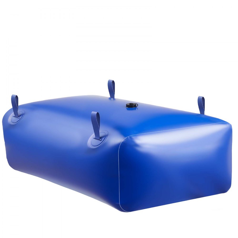 VEVOR Water Storage Bladder, 142.7 Gal Collapsible Water Storage Bag, Wear-Resistant 1000D PVC Soft Waters Bag, Leakproof Camping Tank Containers for Garden Irrigation RV Emergency Use, Blue