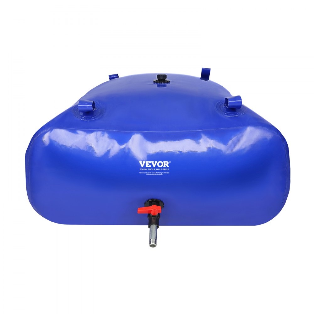 VEVOR 540L/142.7 Gallon Water Storage Bladder, RV Water Tank, 1000D Blue PVC Collapsible Water Storage Containers, Large Capacity Soft Water Bag, Portable Water Bladder, Fire Prevention, Camping