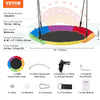 VEVOR Tree Swing, 40 Inch Saucer Swing, 750lbs Weight Capacity, 900D Oxford Fabric Swing Seat with 2 Tree Hanging Straps and Adjustable Multi-Strand Ropes, Round Swing for Kids Outdoor, Multicolor