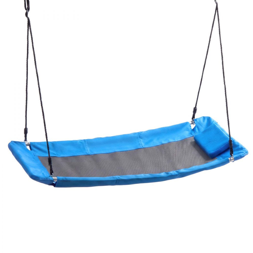 VEVOR Platform Tree Swing for Kids and Adults 700 lbs 60" Rectangle Blue, for Backyard Outdoor & Indoor, 900D Oxford Fabric Giant Seat with 2 Hanging Straps, Adjustable Ropes and Curved Edge Design