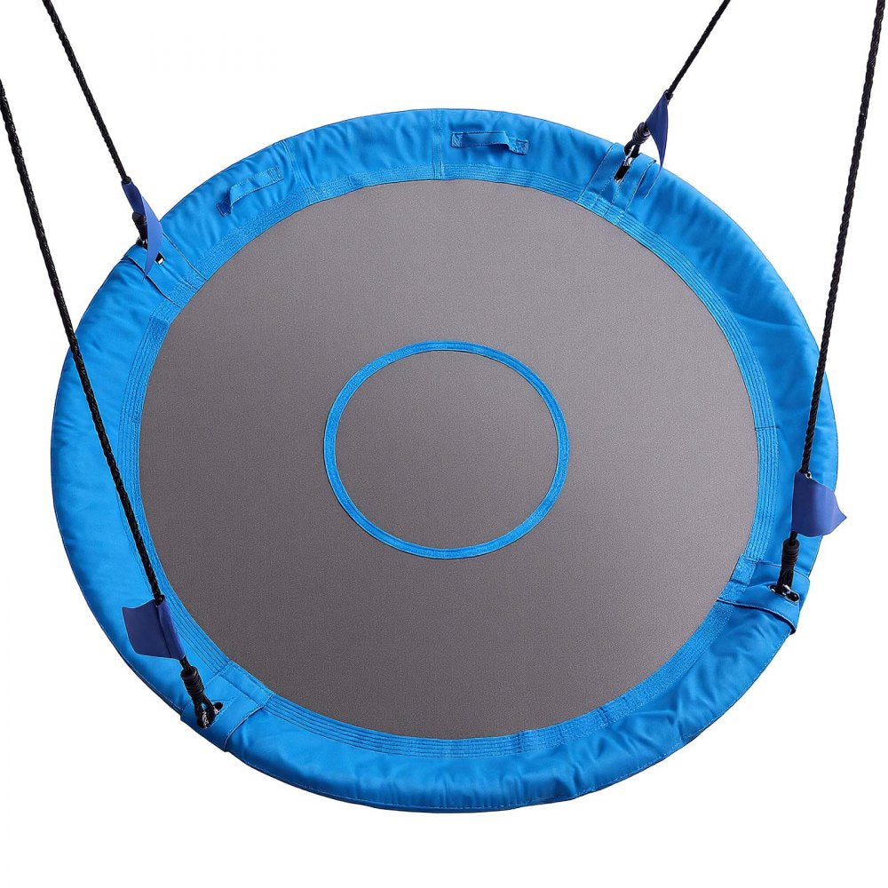 VEVOR Tree Swing 60" Saucer Swing for Kids & Adults 700 lbs Weight Capacity, for Backyard Outdoor & Indoor, 360° Rotation, 900D Oxford Fabric Round Seat with 2 Hanging Straps & Adjustable Ropes, Blue