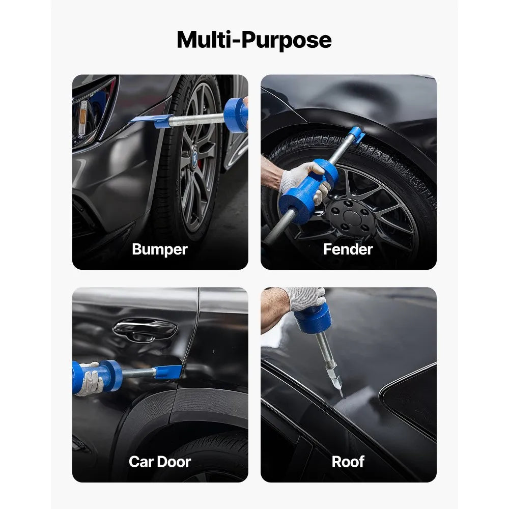 VEVOR Dent Puller Kit, 13 lbs 14-in-1 Slide Hammer Dent Removal Kit, Heavy-Duty Auto Body Truck Repair Automotive Damage Remover Tool Repair Frame with Carrying Case, Extension Rod, Non-Slip Handle