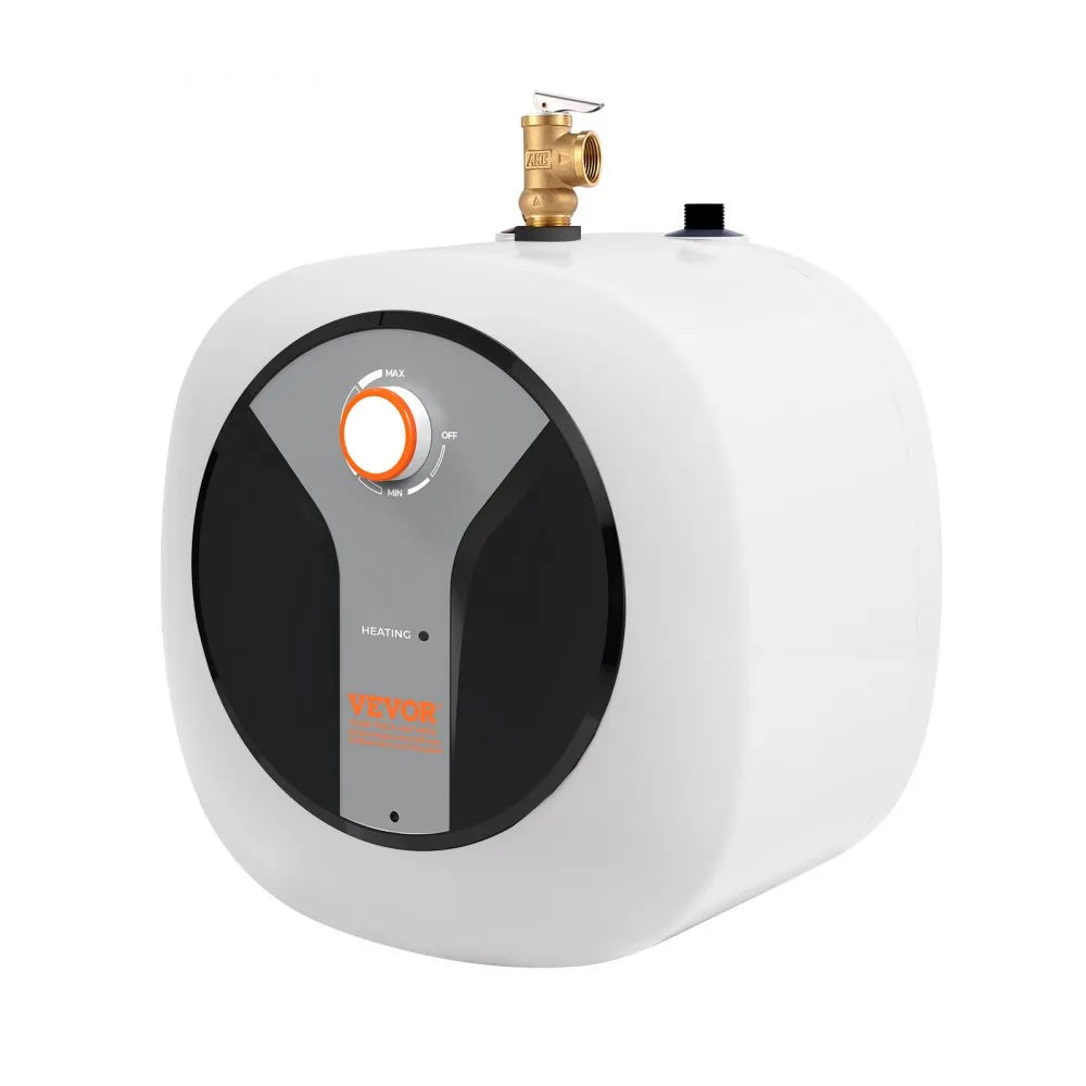 VEVOR Electric Mini-Tank Water Heater 2.5-Gallon Tank, 1440W Hot Water Boiler Storage, Safety Temperature Pressure Valve Easy Install, for Kichen Bathroom Restaurant, Shelf Wall Floor Mounted