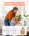 VEVOR 12 Gallon Electric Tank Water Heater, 1600W Point-of-Use Hot Water Heater with LED Display, Knob Control, Side Outlet, 120V Storage Design with T&P Valve for Small Apartments & Studios, Gray