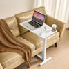 VEVOR Overbed Table, Mobile Bed Side Table with Flip Desktop and 4 Hidden Wheels, Height & Angle Adjustable Rolling Laptop Desk with Cup Holder, Portable Over Bed Desk for Home, Office, Study, White