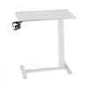 VEVOR Overbed Table, Mobile Bed Side Table with 4 Hidden Wheels, Height Adjustable Rolling Laptop Desk with Cup Holder, Portable Particleboard Over Bed Desk for Home, Office, Study, White
