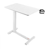 VEVOR Overbed Table, Mobile Bed Side Table with 4 Hidden Wheels, Height Adjustable Rolling Laptop Desk with Cup Holder, Portable Particleboard Over Bed Desk for Home, Office, Study, White