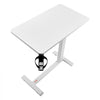 VEVOR Overbed Table, Mobile Bed Side Table with 4 Hidden Wheels, Height Adjustable Rolling Laptop Desk with Cup Holder, Portable Particleboard Over Bed Desk for Home, Office, Study, White