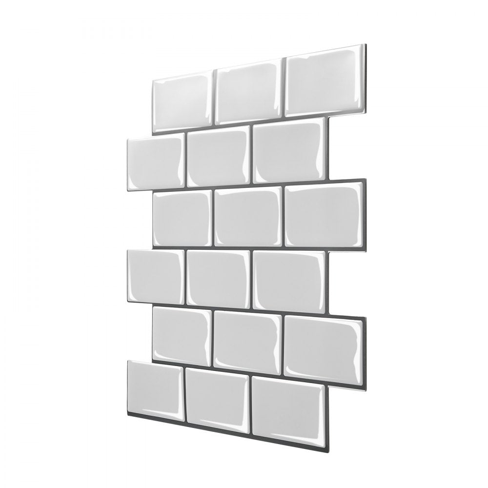 VEVOR Peel and Stick Backsplash 10-Sheet, 12 x 12 x 0.78 inch / 305 x 305 x 2.0 mm Self-Adhesive Wall Tiles, Stick on Subway Tile Backsplash for Kitchen, 3D Back Splashes for Bathroom, Tile-Look