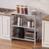 VEVOR Stainless Steel Shelving 3-Tier 31.5 x 15.8 x 35.4 in Storage Rack, for Kitchen Pantry Garage, 300 lb Per Shelf Heavy-Duty Organizer with 3-Level Adjustable Shelves, 6 Hooks, Leveling Feet
