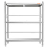 VEVOR Stainless Steel Shelving 3-Tier 31.5 x 15.8 x 35.4 in Storage Rack, for Kitchen Pantry Garage, 300 lb Per Shelf Heavy-Duty Organizer with 3-Level Adjustable Shelves, 6 Hooks, Leveling Feet